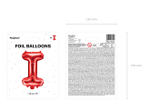 Ballon en Mylar Lettre ''I'', 35cm, rouge