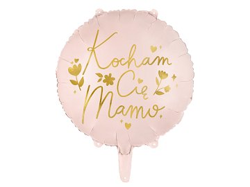 Ballon en Mylar 'Kocham Cię Mamo'', 45 cm, rose