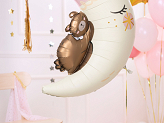 Folienballon Teddybär auf dem Mond, 80x98 cm, Mix