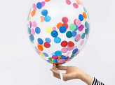 Confetti balloons - circles, 30cm, mix (1 pkt / 6 pc.)