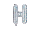 Ballon Mylar lettre ''H'', 35cm, holographique