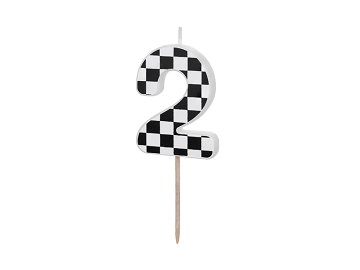 Bougie d'anniversaire Chiffre 2, 5.5 cm, noir