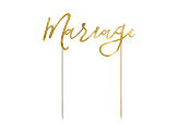 Cake topper Mariage, gold, 22.5cm