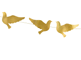 Garland Doves, gold, 112 cm