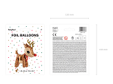 Foil balloon Reindeer, 50x62cm, mix