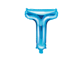 Ballon Mylar lettre ''T'', 35cm, bleu