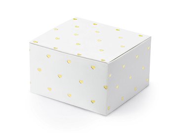 Boîtes en forme de cœur, blanches, 6x3.5x5.5cm (1 pqt. / 10 pc.)