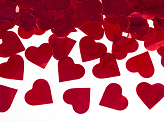 Confetti cannon with hearts, red, 40cm