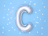 Ballon Mylar lettre ''C'', 35cm, argenté