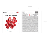 Ballon en Mylar Signe ''#'', 35cm, rouge