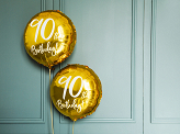 Ballon en Mylar 90e anniversaire, doré, 45cm