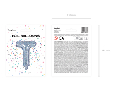 Ballon Mylar lettre ''T'', 35cm, holographique