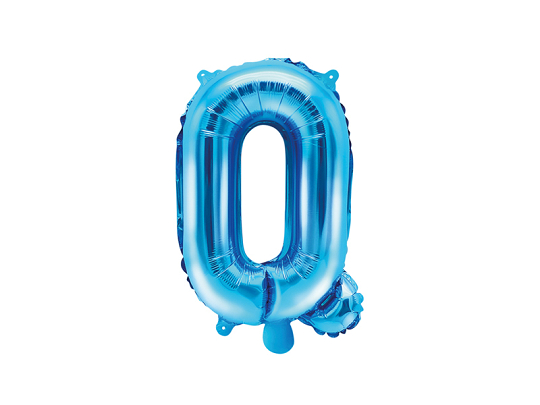 Ballon Mylar lettre ''Q'', 35cm, bleu