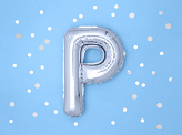 Ballon Mylar lettre ''P'', 35cm, argenté