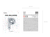 Ballon Mylar lettre ''P'', 35cm, argenté