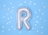 Ballon Mylar lettre ''R'', 35cm, argenté