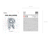 Ballon Mylar lettre ''R'', 35cm, argenté