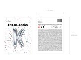 Ballon Mylar lettre ''K'', 35cm, argenté