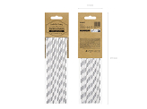 Paper Straws, silver, 19.5cm (1 pkt / 10 pc.)