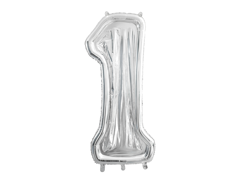 Sifferballong – Ramballong – siffra 1 – silver – 126 cm