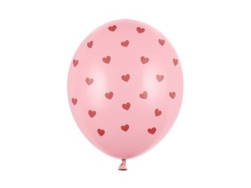 Ballons 30 cm, Coeurs, Rose bébé pastel (1 pqt. / 50 pc.)