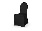 Housse de chaise tissu élastique mat noir