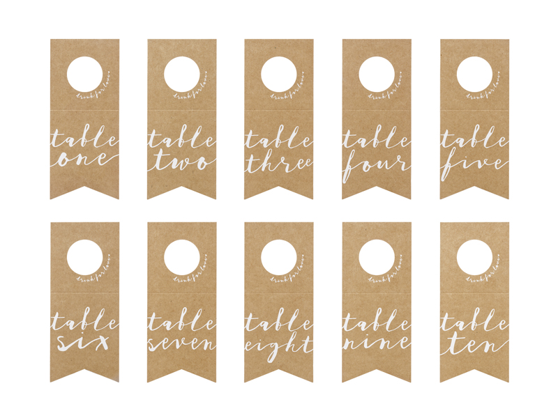Bordsnummer – flaskhängare – naturkraft – 8x18.5 cm – 10-pack