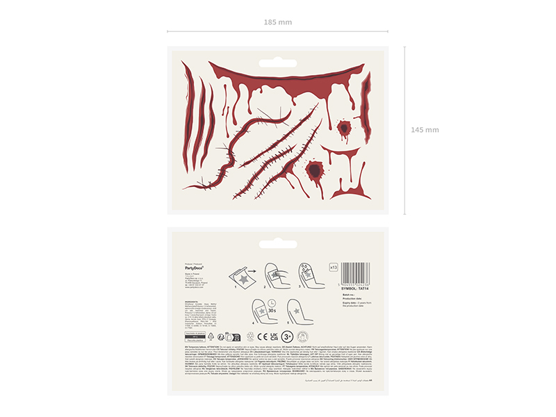 Temporary tattoos Scars, mix (1 pkt / 13 pc.) shop PartyDeco