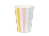 Pappbecher Streifen, 400 ml, Mix (1 VPE / 6 Stk.)