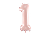 Ballon Mylar Chiffre ''1'', 72cm, rose clair