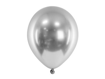 Balony Glossy, 46 cm, srebrny (1 op. / 5 szt.)