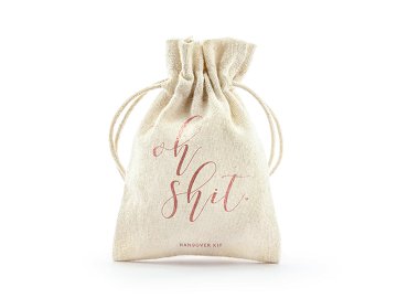 Cotton pouches - Oh shit, rose gold, 10x15cm (1 pkt / 10 pc.)