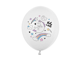 Ballons 30 cm, Licorne, Blanc pur pastel (1 pqt. / 6 pc.)