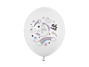 Ballons 30 cm, Licorne, Blanc pur pastel (1 pqt. / 6 pc.)