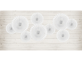 Rosettes décoratives, blanc, 20-30 cm (1 pqt. / 3 pc.)