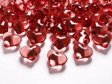 Coeurs en cristal, rouge, 21mm (1 pqt. / 30 pc.)