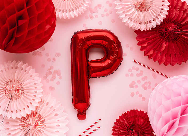 Foil Balloon Letter ''P'', 35cm, red - Designer decorations and ideas ...