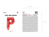 Ballon en Mylar Lettre ''P'', 35cm, rouge