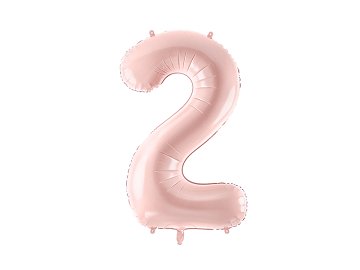 Foil Balloon Number ''2'', 72cm, light pink