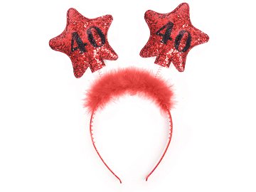 Headband with stars 40, red