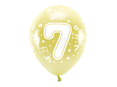 Ballons Eco 33 cm, chiffre '' 7 '', or (1 pqt. / 6 pc.)