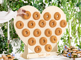 Donut Wall Heart, natural wood, 65x59 cm