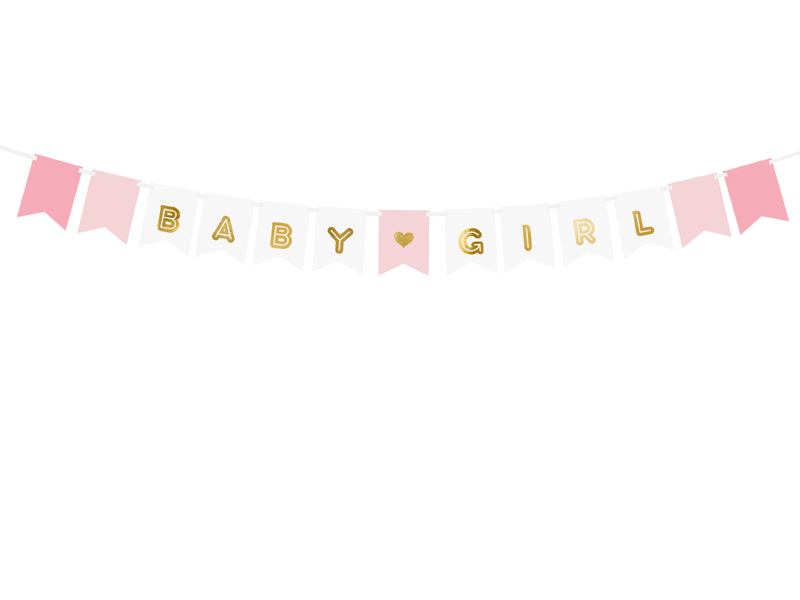 Flaggbanner – Baby Girl – mix – 15x175 cm