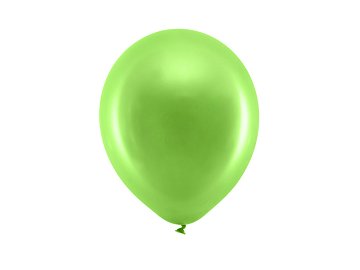 Balony Rainbow 23cm metalizowane, jasny zielony (1 op. / 100 szt.)