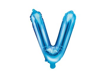 Folienballon Buchstabe ''V'', 35cm, blau