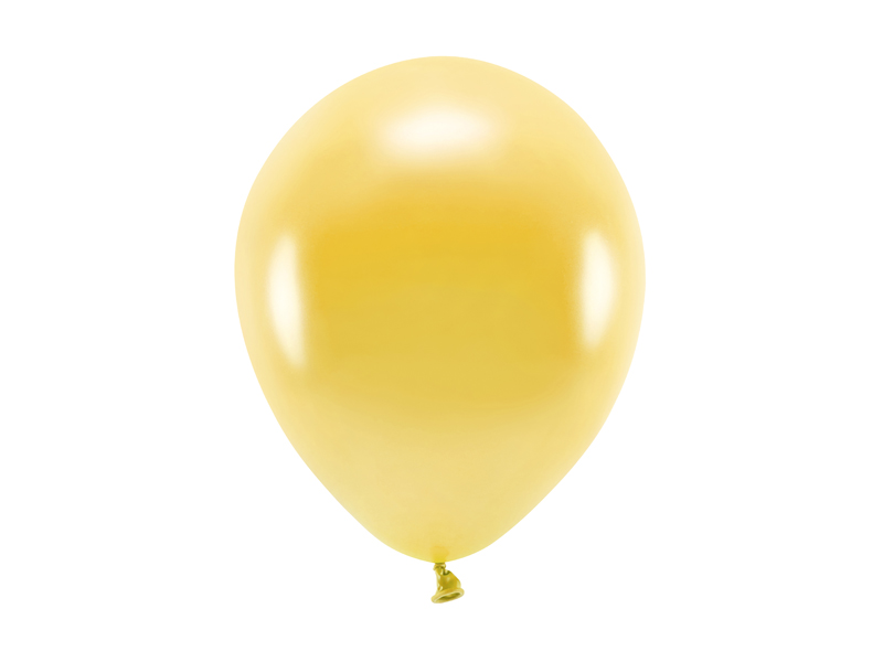 Latexballong ECO – metallisk – ljusguld – 26 cm – 10-pack