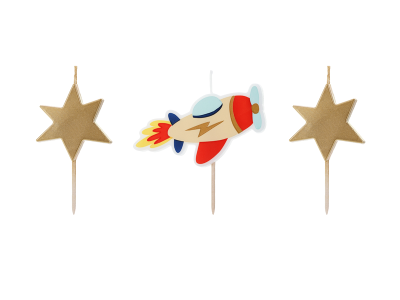 Tårtljus – Flygplan – 5 cm – 3-pack
