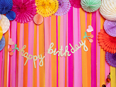 Baner papierowy Happy Birthday, mix, 100x18 cm