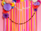 Baner papierowy Happy Birthday, mix, 100x18 cm