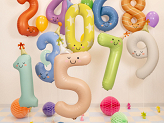 Foil balloon Number ''9'', 86cm, cream
